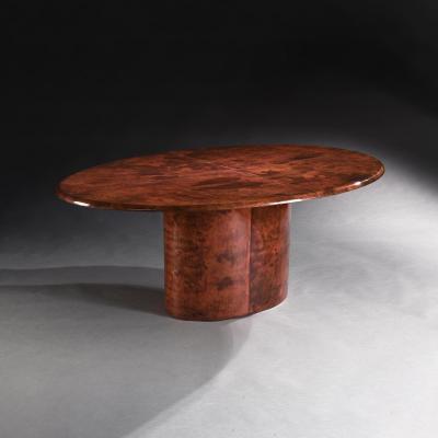 Aldo Tura ALDO TURA LACQUERED GOATSKIN OVAL DINING TABLE ITALIAN MID 20TH CENTURY