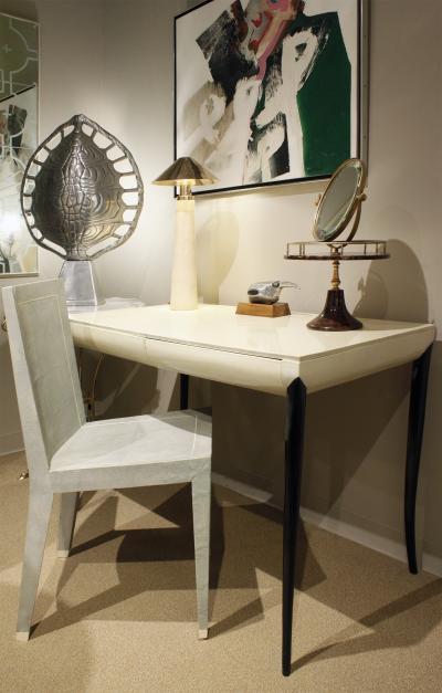 Aldo Tura Aldo Tura Adjustable Vanity Mirror in Lacquered Goatskin 1970s