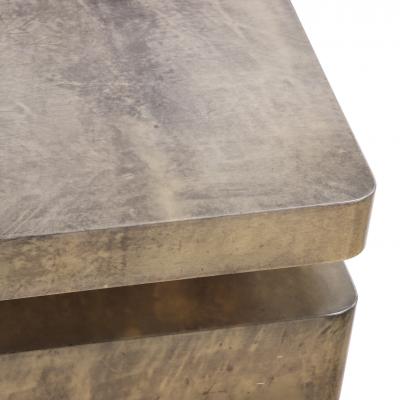 Aldo Tura Aldo Tura Attributed Goat Skin Sliding Top Coffee Table c 1970