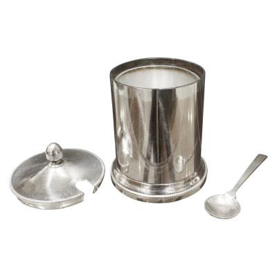 Aldo Tura Aldo Tura Cruet Set in Red Lacquered Goatskin and Stainless Steel 1970s signed 