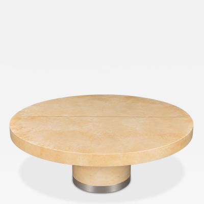 Aldo Tura Aldo Tura Goatskin Dining Table w Chrome Italy 1970