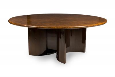 Aldo Tura Aldo Tura Modern Monumental Goatskin and Dark Walnut Dining Center Table