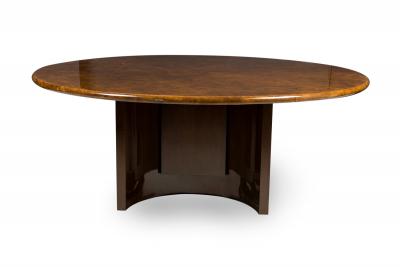 Aldo Tura Aldo Tura Modern Monumental Goatskin and Dark Walnut Dining Center Table