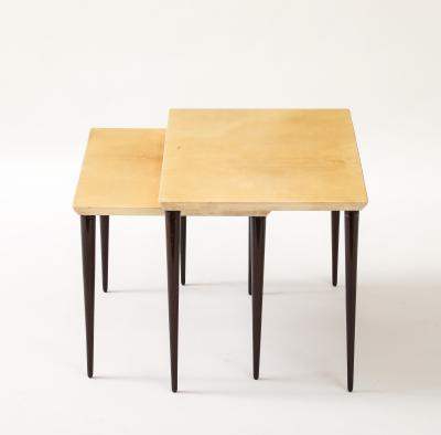 Aldo Tura Aldo Tura Nesting Tables Resting on Four Tapered Mahogany Legs Italy 1960