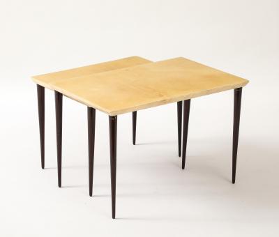 Aldo Tura Aldo Tura Nesting Tables Resting on Four Tapered Mahogany Legs Italy 1960