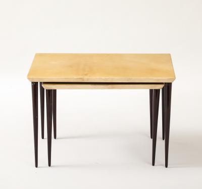 Aldo Tura Aldo Tura Nesting Tables Resting on Four Tapered Mahogany Legs Italy 1960