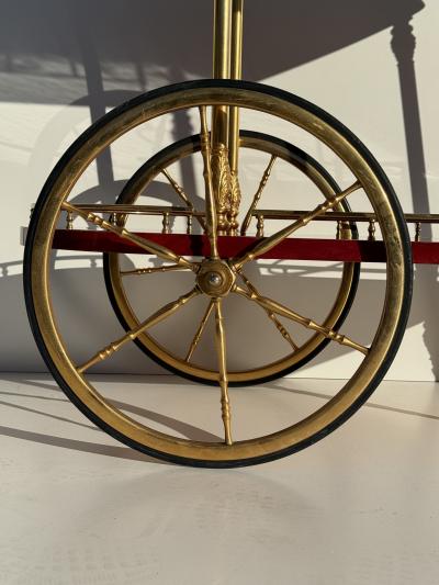 Aldo Tura Aldo Tura Red Parchment Bar Cart