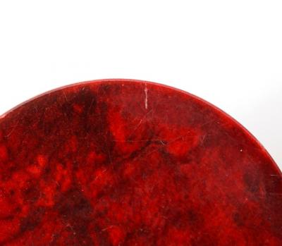 Aldo Tura Aldo Tura Sculpture Red Cream Geometric Lacquered Goatskin Signed