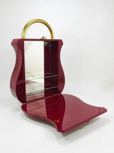 Aldo Tura Aldo Tura Style Padlock Spirits Dry Home Bar Cabinet Italy 1970s