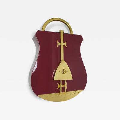 Aldo Tura Aldo Tura Style Padlock Spirits Dry Home Bar Cabinet Italy 1970s