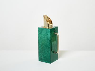 Aldo Tura Aldo Tura emerald green goatskin brass thermos carafe 1960