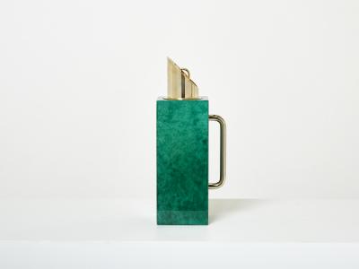 Aldo Tura Aldo Tura emerald green goatskin brass thermos carafe 1960