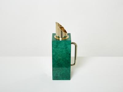 Aldo Tura Aldo Tura emerald green goatskin brass thermos carafe 1960