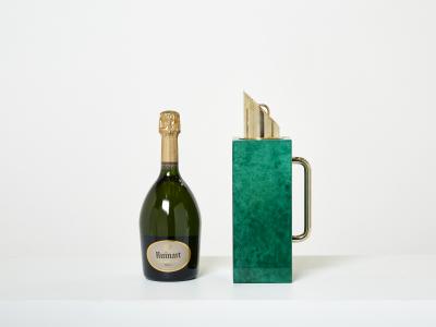 Aldo Tura Aldo Tura emerald green goatskin brass thermos carafe 1960