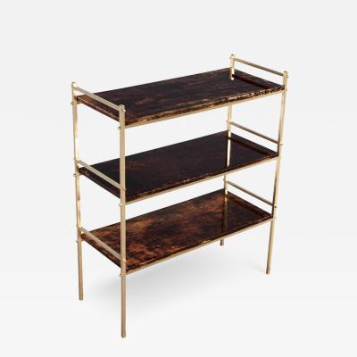 Aldo Tura Brass Bookcase Console by Aldo Tura