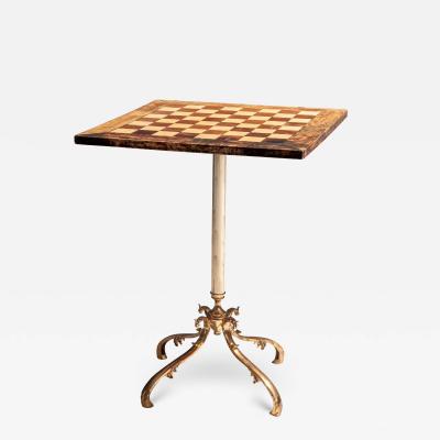 Aldo Tura Chess Table by Aldo Tura in Lacquered Goatskin and Brass Italy 1970s