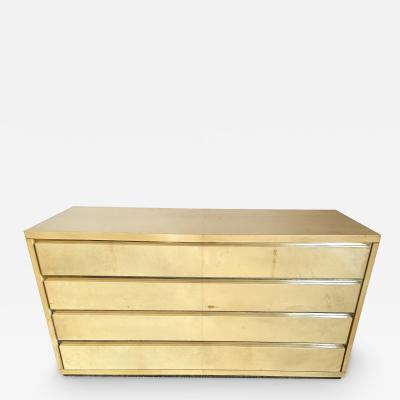 Aldo Tura Chest of Drawers Lacquered Goatskin and Brass by Aldo Tura Italy 1970s