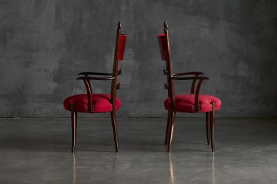 Aldo Tura High Back Dining Chairs by Aldo Tura Italy 1962