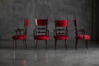 Aldo Tura High Back Dining Chairs by Aldo Tura Italy 1962