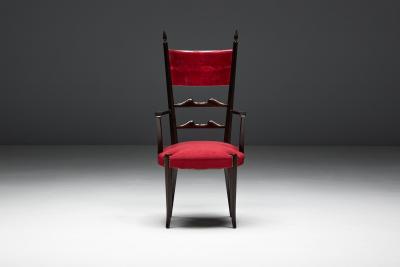 Aldo Tura High Back Dining Chairs by Aldo Tura Italy 1962