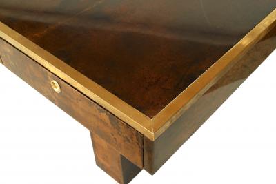 Aldo Tura Italian 1940 1950s Parchment Veneer Desk