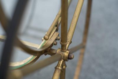 Aldo Tura Italian Hollywood Regency Style Brass and Glass Two Tier Bar Cart or Trolley