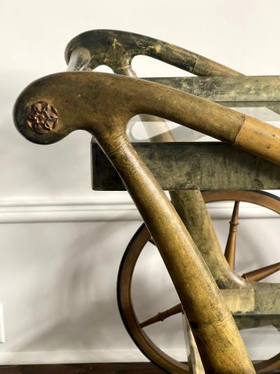 Aldo Tura Italian Lacquered Goatskin Serving Bar Cart by Aldo Tura