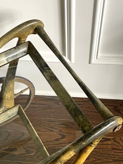 Aldo Tura Italian Lacquered Goatskin Serving Bar Cart by Aldo Tura
