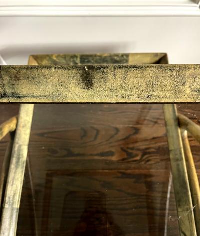 Aldo Tura Italian Lacquered Goatskin Serving Bar Cart by Aldo Tura