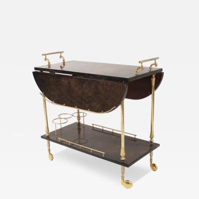 Aldo Tura Italian Mid Century Goatskin Bar Cart