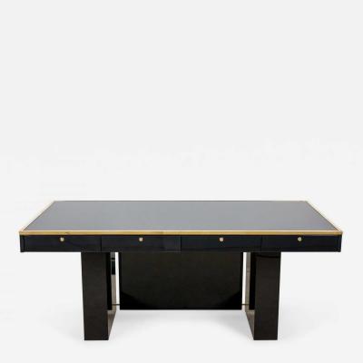 Aldo Tura Italian Mid Century Style Black Lacquered Desk