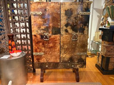 Aldo Tura Italian Modern Lacquered Goatskin Bar Designed By Aldo Tura