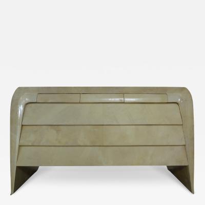 Aldo Tura Italian Modern Parchment Chest Sideboard Or Commode