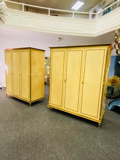 Aldo Tura MAGNIFICIENT PAIR OF ALDO TURA ARMOIRES