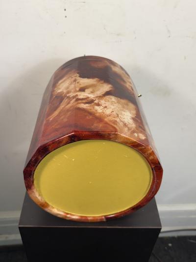 Aldo Tura MID CENTURY FAUX GOATSKIN ICE BUCKET IN THE MANNER OF ALDO TURA