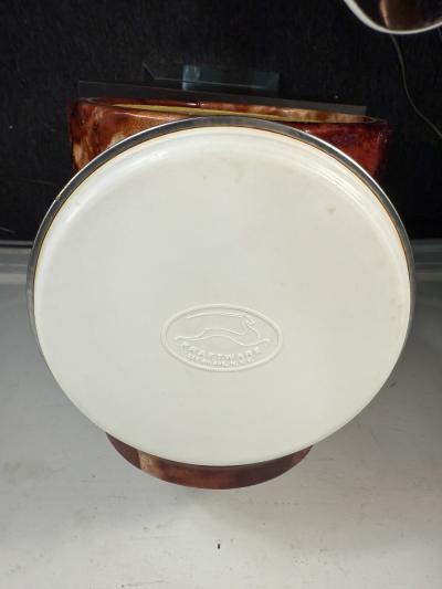 Aldo Tura MID CENTURY FAUX GOATSKIN ICE BUCKET IN THE MANNER OF ALDO TURA