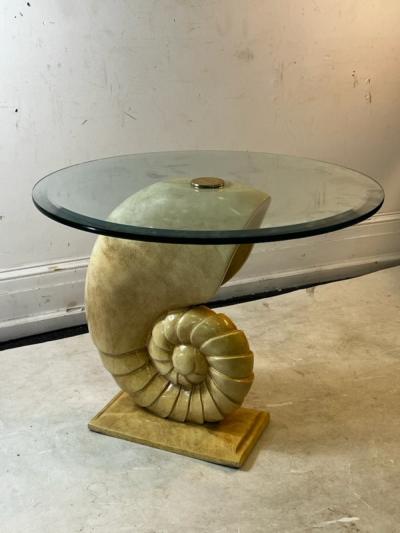 Aldo Tura MODERN ITALIAN SCULPTED NAUTILUS SHELL TABLE