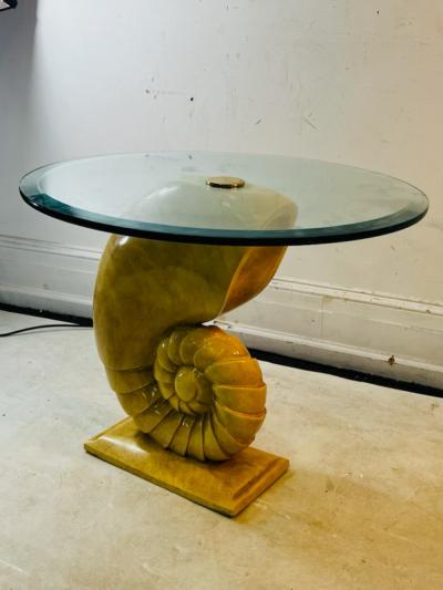 Aldo Tura MODERN ITALIAN SCULPTED NAUTILUS SHELL TABLE