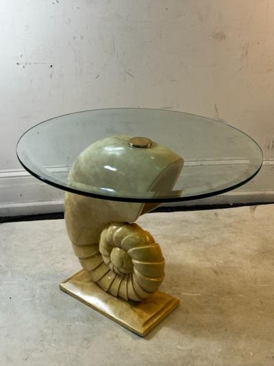 Aldo Tura MODERN ITALIAN SCULPTED NAUTILUS SHELL TABLE