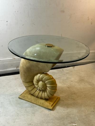 Aldo Tura MODERN ITALIAN SCULPTED NAUTILUS SHELL TABLE