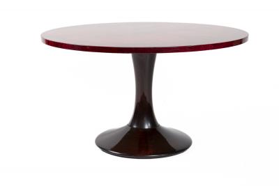 Aldo Tura Mid Century Italian Low Parchment Pedestal Table By Aldo Tura