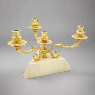 Aldo Tura Modernist Three Arm Candelabra