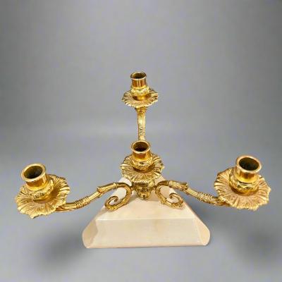 Aldo Tura Modernist Three Arm Candelabra