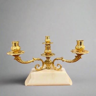 Aldo Tura Modernist Three Arm Candelabra
