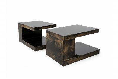 Aldo Tura Pair of Aldo Tura Side Tables Parchment Italy 1960s