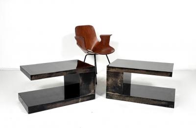 Aldo Tura Pair of Aldo Tura Side Tables Parchment Italy 1960s