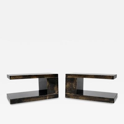 Aldo Tura Pair of Aldo Tura Side Tables Parchment Italy 1960s