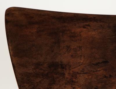 Aldo Tura SET OF THREE NESTING TABLES WITH ALDO TURA LACQUERED PARCHMENT TOPS