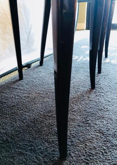 Aldo Tura Set of Six Italian Aldo Tura Side Dining Chairs in Goatskin and Parchment