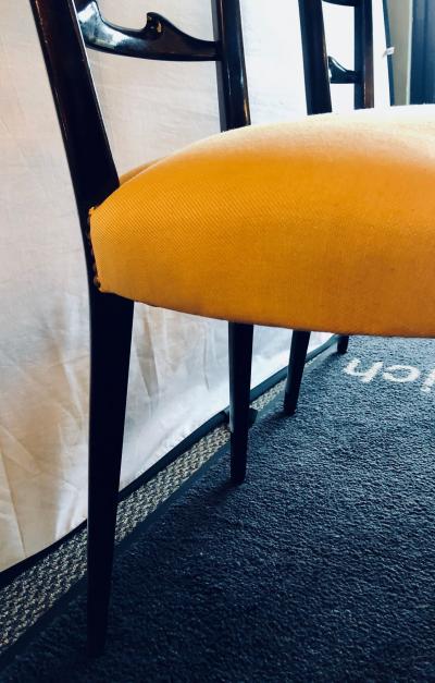 Aldo Tura Set of Six Italian Aldo Tura Side Dining Chairs in Goatskin and Parchment
